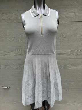 Target Sleeveless Polo Dress with Gold Zip in Sage